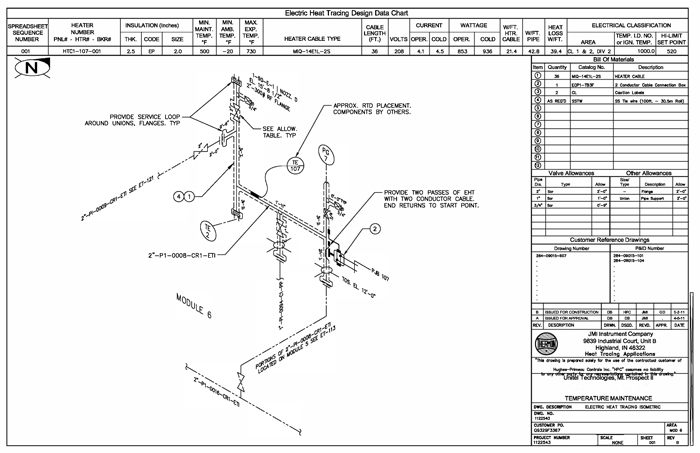 Heat Trace Drawing